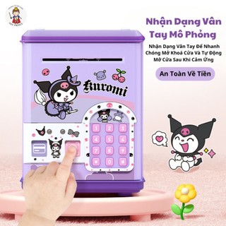 Đồ Chơi Két Sắt Tiết Kiệm Kuromi / Melody Dễ thương Mở Khóa Vân Tay Mật Khẩu Có Thẻ Từ Nhạc Và Đèn Thú Vị Cho Bé