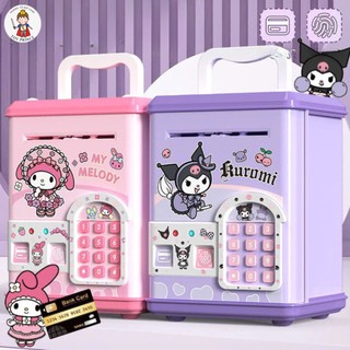 Đồ Chơi Két Sắt Tiết Kiệm Kuromi / Melody Dễ thương Mở Khóa Vân Tay Mật Khẩu Có Thẻ Từ Nhạc Và Đèn Thú Vị Cho Bé