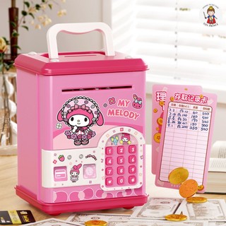 Đồ Chơi Két Sắt Tiết Kiệm Kuromi / Melody Dễ thương Mở Khóa Vân Tay Mật Khẩu Có Thẻ Từ Nhạc Và Đèn Thú Vị Cho Bé