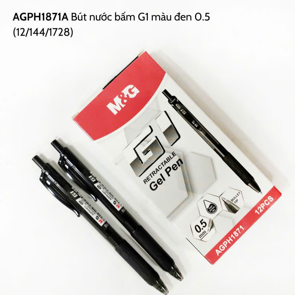 Product image Bút gel nước siêu trơn M&G AGPH 1871 ngòi 0.5mm mực đều viết đẹp hàng chính hãng màu xanh, đen, đỏ 3