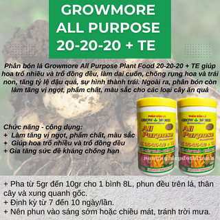 Phân bón lá Growmore (hũ 500gram) đủ các chỉ số 30-10-10; 20-20-20; 10-55-10; 6-30-30