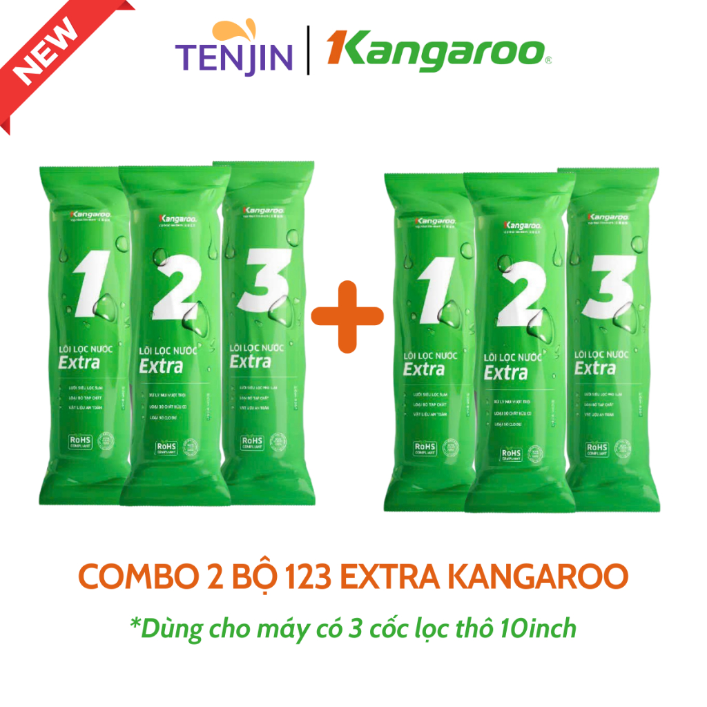 Combo 2 Bộ Lõi Lọc Thô Số 1-2-3 KANGAROO Chính Hãng- Lõi Lọc Nước Kangaroo 123 Chính Hãng