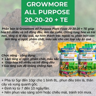 Phân bón lá Growmore (Gói 1KG)  đủ các chỉ số 30-10-10; 20-20-20; 10-55-10; 6-30-30