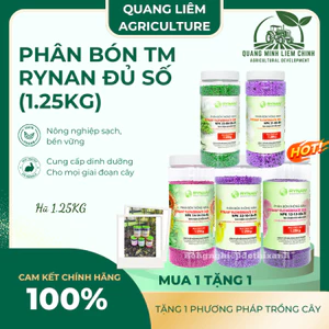 Phân bón Rynan (hũ 1,25KG), đủ các chỉ số 12-12-20; 23-08-08; 31-08-08; 22-10-10