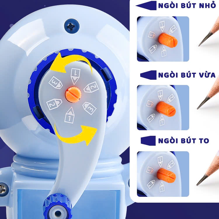 Máy Gọt Bút Chì Tự Động, Đồ Chuốt Bút Chì Quay Tay Phi Hành Gia Dễ Thương Độc Lạ