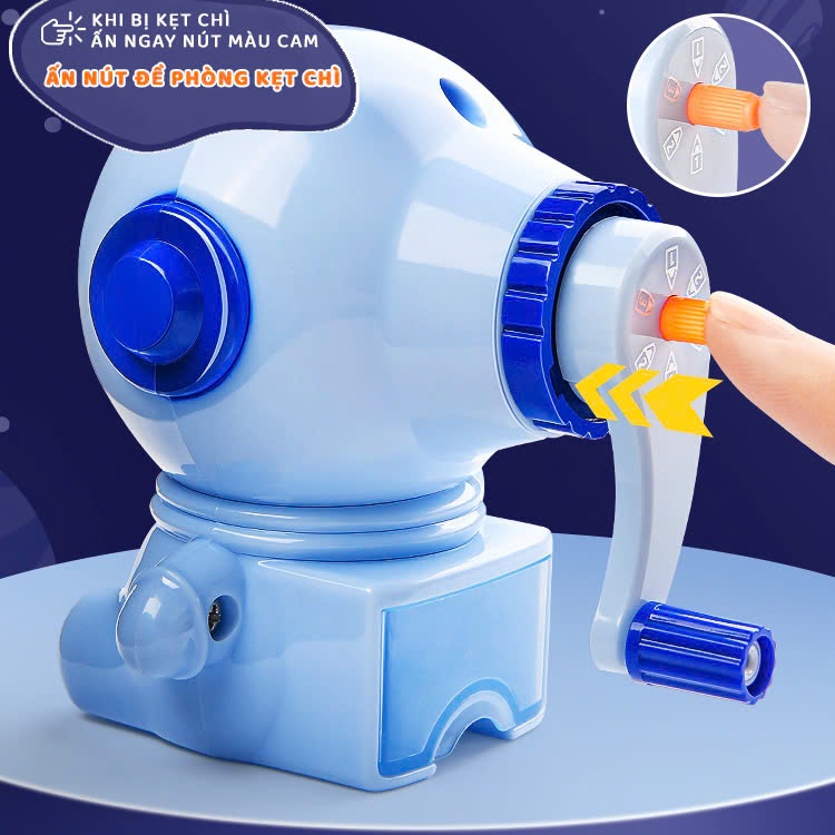 Máy Gọt Bút Chì Tự Động, Đồ Chuốt Bút Chì Quay Tay Phi Hành Gia Dễ Thương Độc Lạ