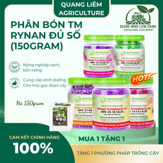 Phân bón Rynan (hũ 150gram), tốt cho cây đủ các chỉ số 12-12-20; 23-08-08; 31-08-08; 22-10-10