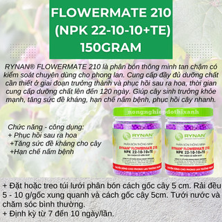 Phân bón Rynan (hũ 150gram), tốt cho cây đủ các chỉ số 12-12-20; 23-08-08; 31-08-08; 22-10-10