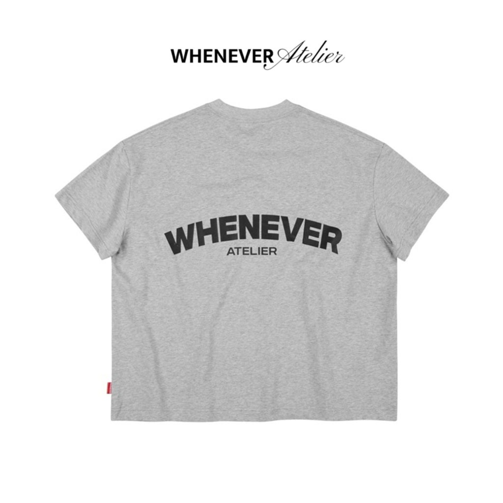 WHENEVER Áo Thun Whenever Logo Xám 100% Cotton Form Boxy Unisex ...