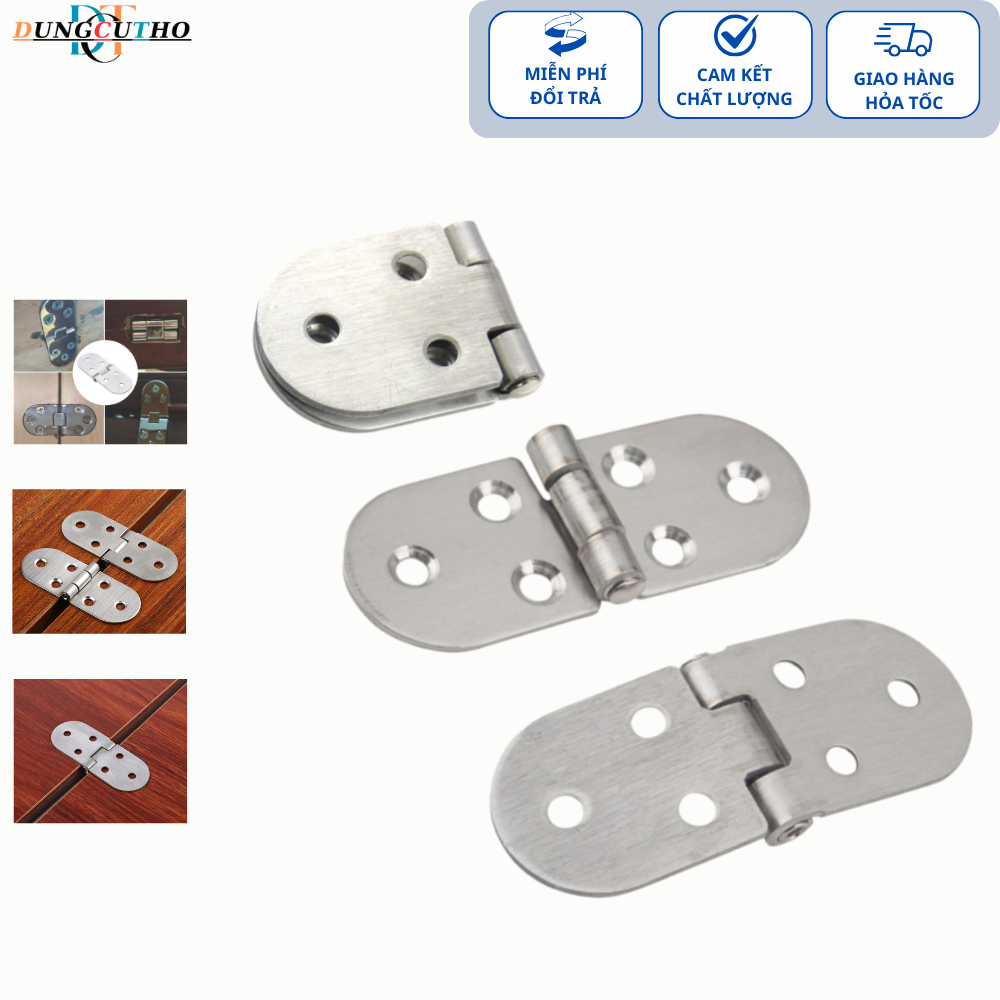 Bản lề lá, Bản lề bán nguyệt inox gập mở 270 độ, Kèm vít - Nhỏ gọn sử ...