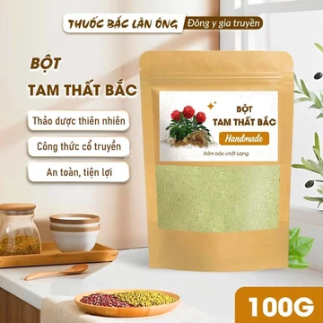 Bột tam thất bắc nguyên chất 100g (Bồi bổ sức khỏe, tăng cường trí nhớ)