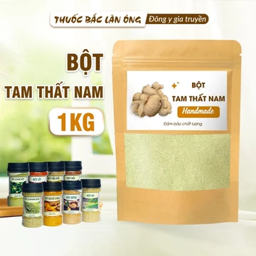 Bột tam thất nam 1kg, nguyên chất, thơm, mịn, pha uống tốt cho sức khoẻ - Lãn Ông
