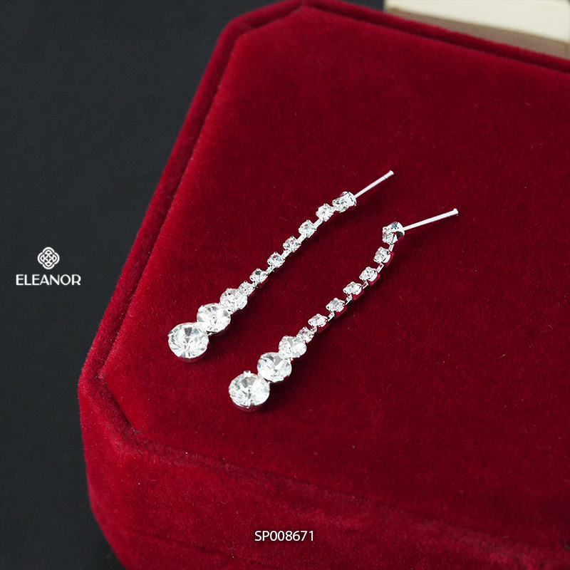 Bông tai nữ chuôi bạc 925 Eleanor Accessories đính đá phụ kiện trang sức khuyên tai cô dâu 8671