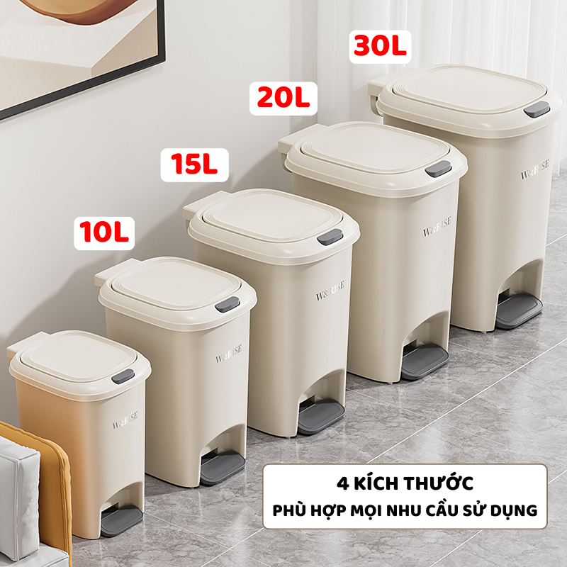 Thùng Rác Đạp Chân ENODA HOME Lớn 10L, 15L, 20L, 30L, Thùng Đựng Rác Có Nắp Đậy TR021