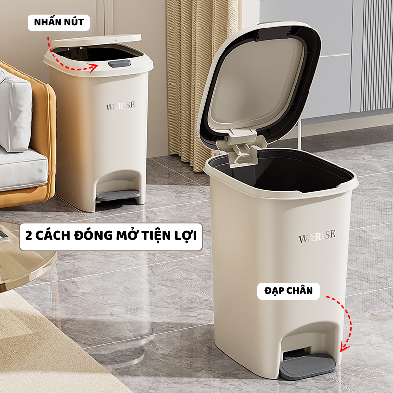 Thùng Rác Đạp Chân ENODA HOME Lớn 10L, 15L, 20L, 30L, Thùng Đựng Rác Có Nắp Đậy TR021