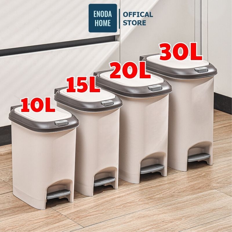 Thùng Đựng Rác Có Nắp ENODA HOME Đa Kích Thước, Thùng Rác Đạp Chân Nhấn Nút Tiện Lợi TR021