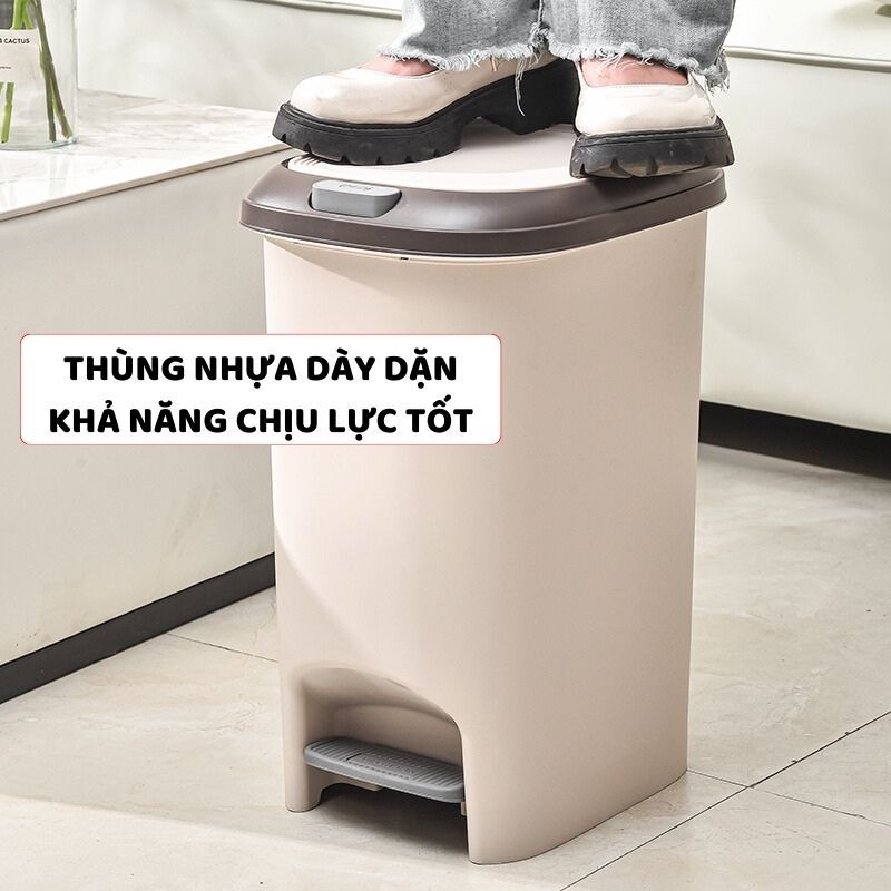 Thùng Đựng Rác Có Nắp ENODA HOME Đa Kích Thước, Thùng Rác Đạp Chân Nhấn Nút Tiện Lợi TR021