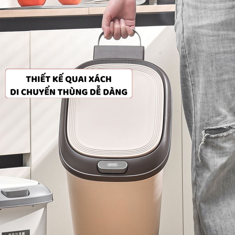 Thùng Đựng Rác Có Nắp ENODA HOME Đa Kích Thước, Thùng Rác Đạp Chân Nhấn Nút Tiện Lợi TR021
