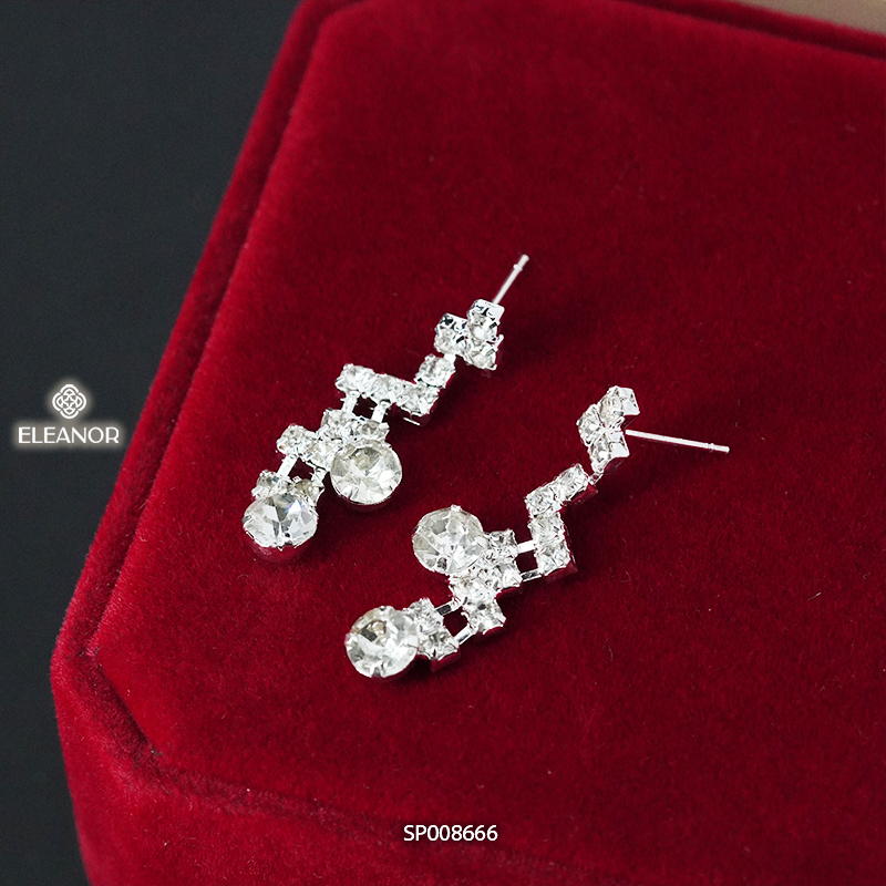 Bông tai nữ chuôi bạc 925 Eleanor Accessories đính đá phụ kiện trang sức khuyên tai cô dâu 8666