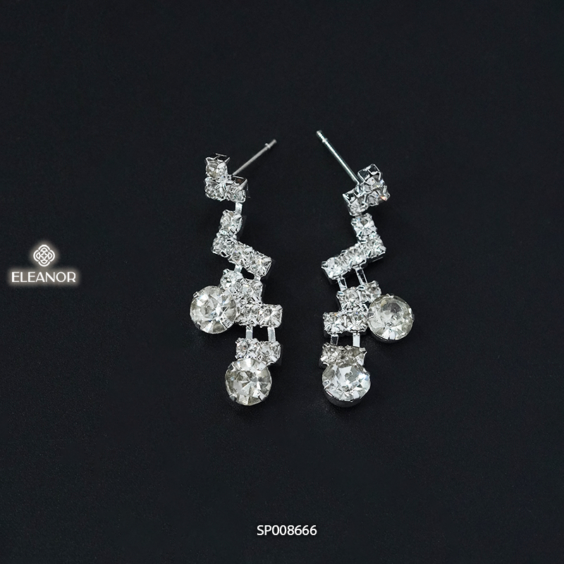 Bông tai nữ chuôi bạc 925 Eleanor Accessories đính đá phụ kiện trang sức khuyên tai cô dâu 8666