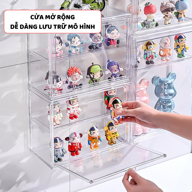 Hộp Trưng Bày Mô Hình Trong Suốt ENODA HOME, Hộp Nhựa Mica Đựng Lego, Đồ Chơi Nhiều Ngăn HTS021