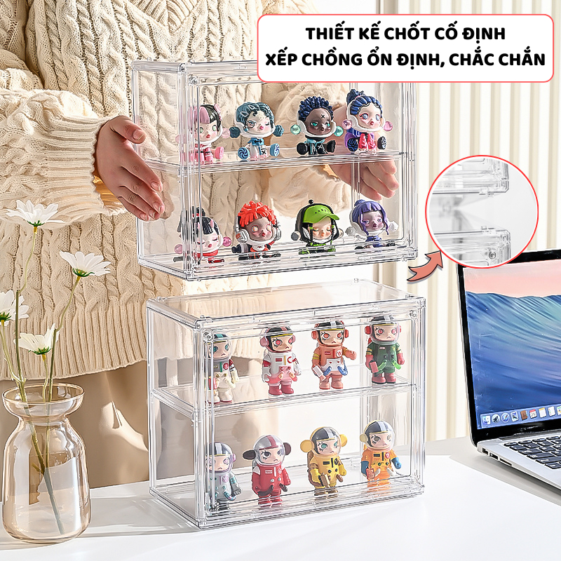Hộp Trưng Bày Mô Hình Trong Suốt ENODA HOME, Hộp Nhựa Mica Đựng Lego, Đồ Chơi Nhiều Ngăn HTS021