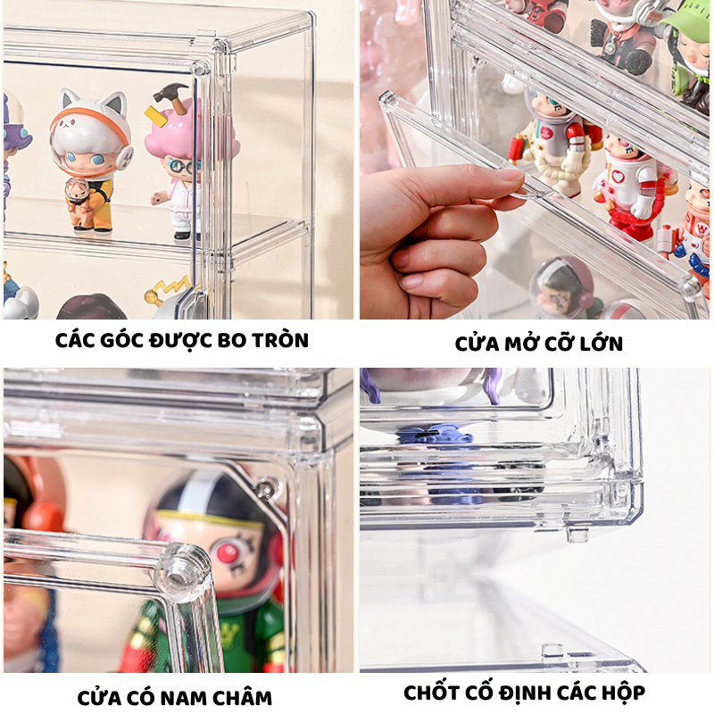 Hộp Trưng Bày Mô Hình Trong Suốt ENODA HOME, Hộp Nhựa Mica Đựng Lego, Đồ Chơi Nhiều Ngăn HTS021