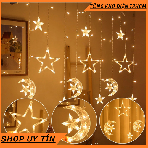Dây Đèn LED Rèm Trăng Sao Chống Thấm Nước Trang Trí Ngoài Trời - Dài 2. ...