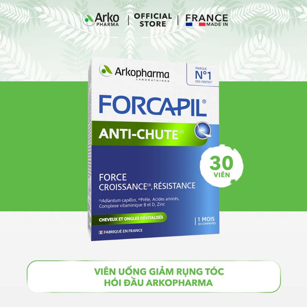 Ảnh Combo 3 hộp Viên uống giúp giảm rụng, kích thích mọc tóc Arkopharma Forcapil Anti-chute 30 viên/hộp 3