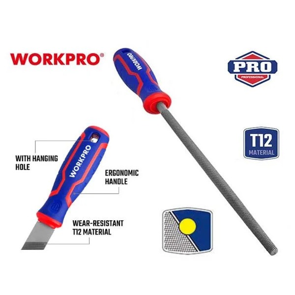 Giũa tròn WORKPRO kích thước 200mm (8 inch) WP251005/ 250mm (10 inch) WP251006 - Hàng chuẩn chính hãng