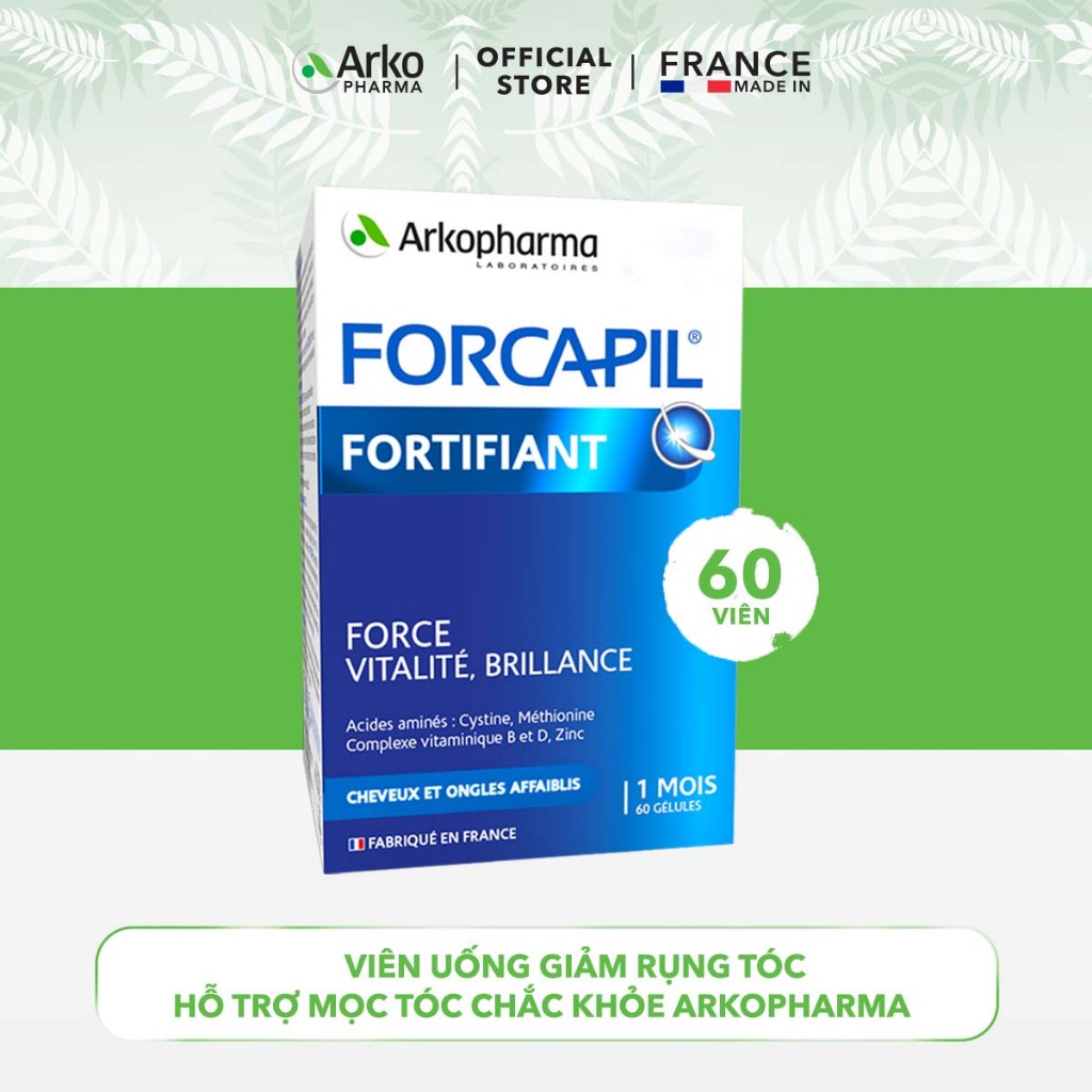 Ảnh Combo 3 hộp viên uống ngừa rụng tóc, dưỡng tóc khỏe bóng mượt Arkopharma Forcapil Fortifiant 2