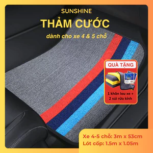 Thảm cước lót sàn xe 4-5 chỗ kích thước 3m x 53cm và 1.5m x 1.05m và 2m x 1.05m, nguyên cuộn về tự cắt theo xe