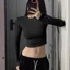 Áo Thun Nữ Tay Dài Cổ Tròn Croptop Thun Gân Ôm Body Co Giãn Thoải Mái Mặc Đi Làm Đi Cafe TD02 RUSY