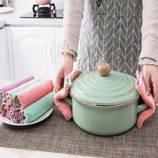 Khăn Lau Bếp Đa Năng Microfiber Set 20 Cái Siêu Thấm Hút Mềm Mịn 2 Mặt Lau Chén Bát Không Xơ Cao Cấp