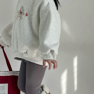Áo nỉ cho bé Batala Kids, Áo Hoodie nỉ cho bé trai bé gái BÔNG ÉP ghi xám in hình chú CÚN CHẠY thu đông 2024