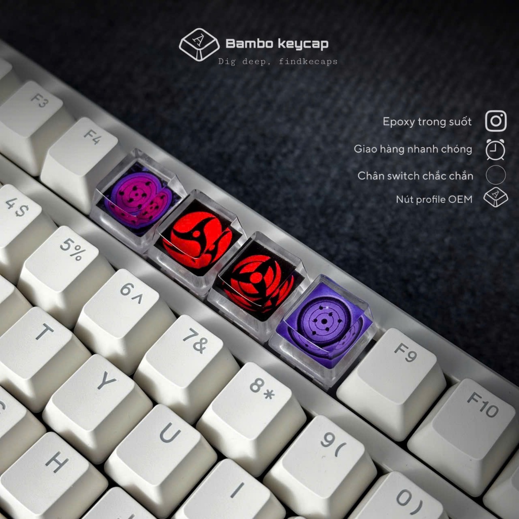 Nút ấn bàn phím hình anime độc đáo keycap mắt sharingan trong naruto ...