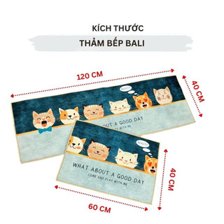 Thảm Lau Chân Nhà Bếp Bộ 2 Tấm Chống Trơn Trượt, Thảm Chùi Chân Nhà Tắm Trải Bếp Chất Nỉ Lì Bali 88202