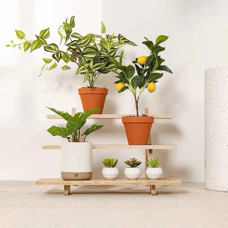 Kệ Thang 3 Tầng Để Bàn Đa Năng, Mô Hình Trang Trí, Kệ Gỗ Tre 3 Tầng ...