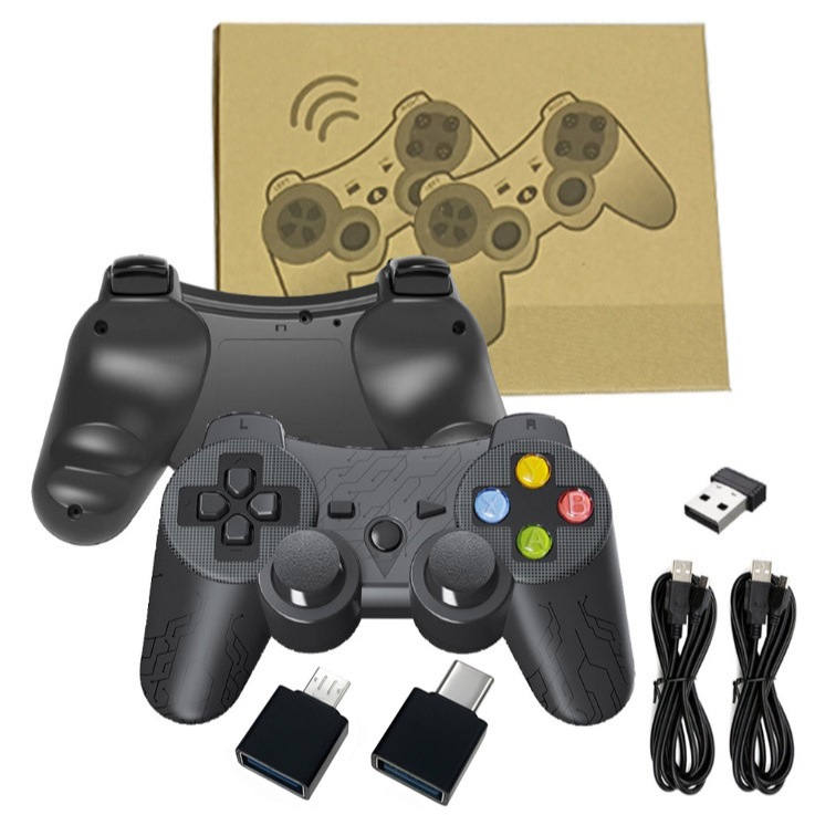 Bộ 2 tay cầm chơi game cho 2 người có rung trên PC, Laptop, Điện Thoại Android (Mẫu cắm sạc)