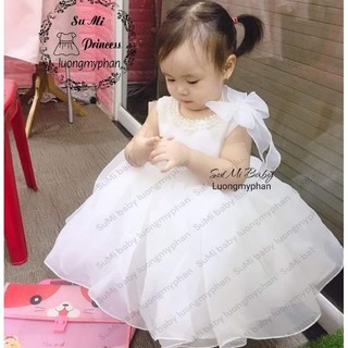 [ 𝗛𝗮̀𝗻𝗴 𝘁𝗵𝗶𝗲̂́𝘁 𝗸𝗲̂́ ] Đầm công chúa nơ vai siêu phồng Cao Cấp cho bé [ 𝗧𝗮̣̆𝗻𝗴 lúp ] Princess dress for baby