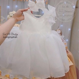 [ 𝗛𝗮̀𝗻𝗴 𝘁𝗵𝗶𝗲̂́𝘁 𝗸𝗲̂́ ] Đầm công chúa nơ vai siêu phồng Cao Cấp cho bé [ 𝗧𝗮̣̆𝗻𝗴 lúp ] Princess dress for baby