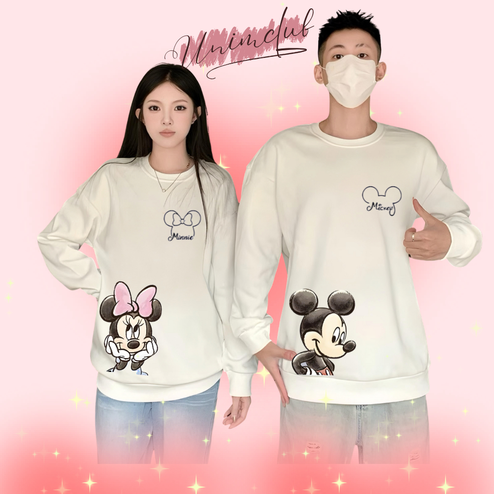 [Ao Đôi] Áo Sweater Mickey And Minnie Mặc Đôi Vải Nỉ Chân Cua Cao Cấp Mẫu Mới 2025 Form Unisex - SWTMM