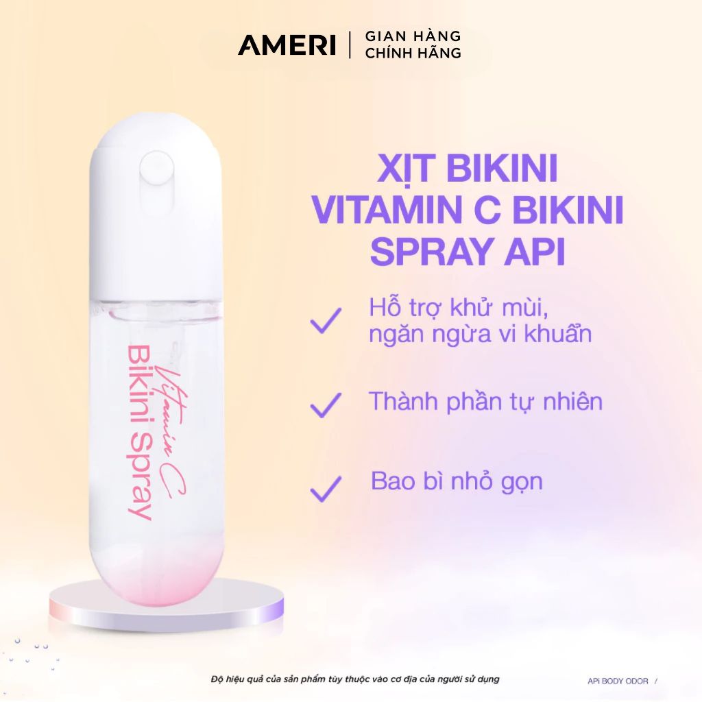 Ảnh Xịt Bikini khử mùi giảm thâm vùng kín, Xịt thơm Bikini Vitamin C API kháng khuẩn, nước hoa vùng kín API BODY ODOR 1