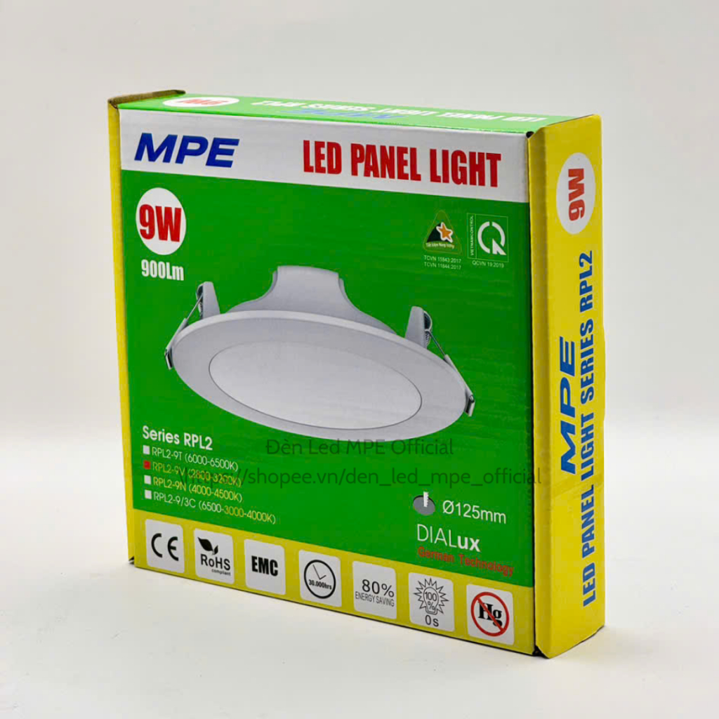 Đèn led âm trần RPL2 6W 9W 12W 18W 3000K/4000K/6500K MPE CHÍNH HÃNG ...
