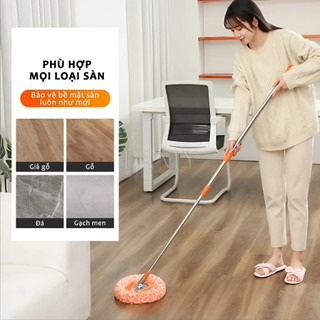 Cây Lau Nhà Thông Minh Xoay 180 Độ Đa Năng | Chổi Lau Sàn Lau Trần Nhà Microfiber Cán Dài 1m5