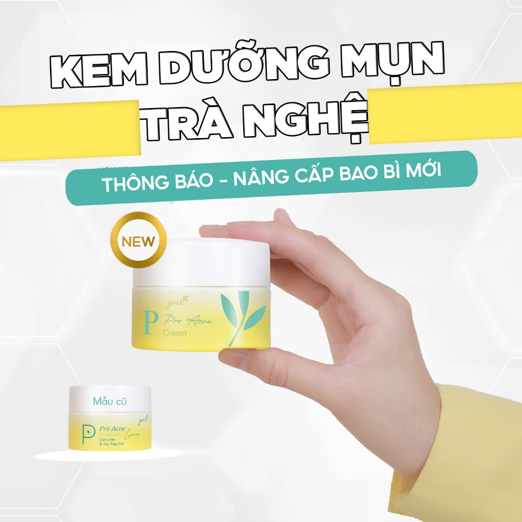 Ảnh Kem nghệ cho bà bầu kiềm dầu giảm mụn mờ thâm GUO 30g [Tràm trà và nghệ] 3
