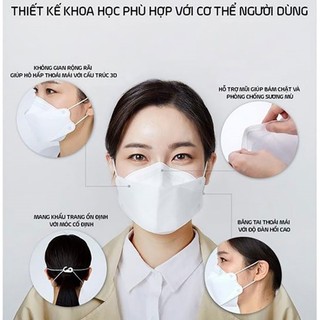 Thùng 300 cái khẩu trang 4D Kf94 người lớn Hoàng Linh Mask chính hãng 4 lớp kháng khuẩn chống tia UV