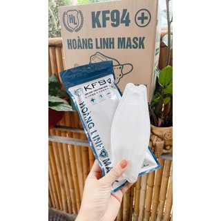 Thùng 300 cái khẩu trang 4D Kf94 người lớn Hoàng Linh Mask chính hãng 4 lớp kháng khuẩn chống tia UV