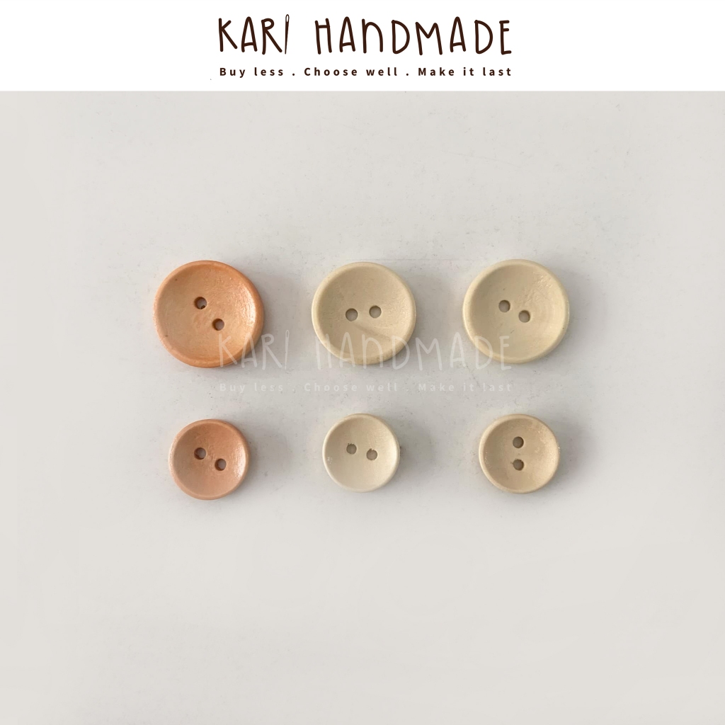 [5 cái] Nút gỗ tròn trơn handmade