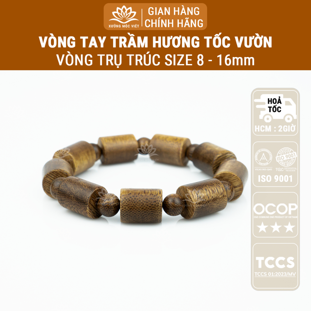 Ảnh Vòng tay trầm hương Trụ trúc Tóc vườn Xưởng Mộc Việt size 8/10/12/14/16mm mang bình an may mắn 1